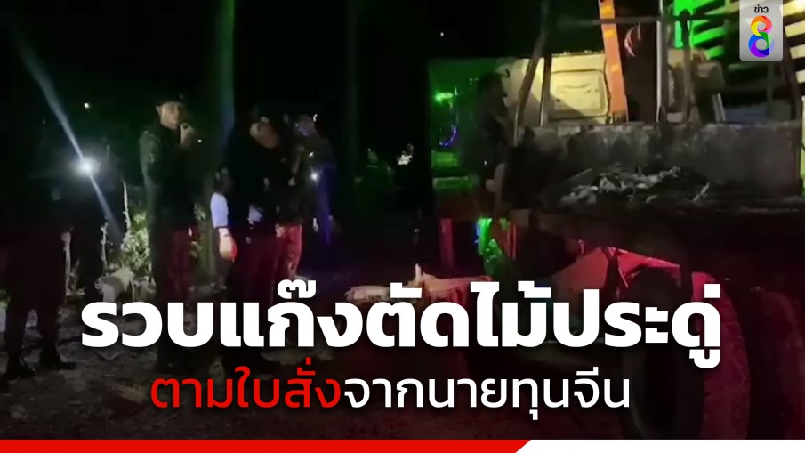 รวบแก๊งลอบตัดไม้ประดู่ ตามใบสั่งจากนายทุนจีน ยึดของกลาง 50 ท่อน 