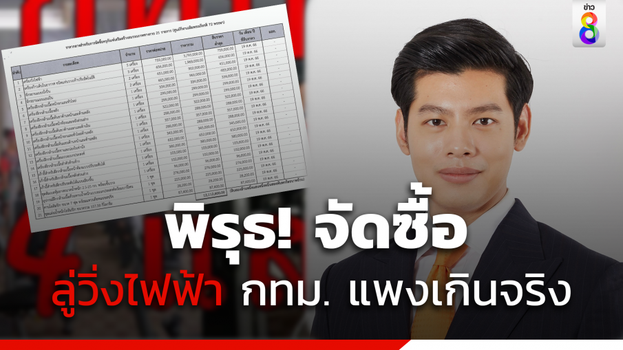 พิรุธ! จัดซื้อ ลู่วิ่งไฟฟ้า กทม. แพงเกินจริง