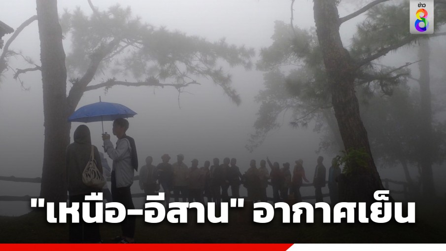 กรมอุตุฯ เผย "เหนือ-อีสาน" อากาศเย็นในตอนเช้า เตือน "ตะวันออก-ใต้-กทม." ฝนตกหนักบางแห่ง 70% ของพื้นที่